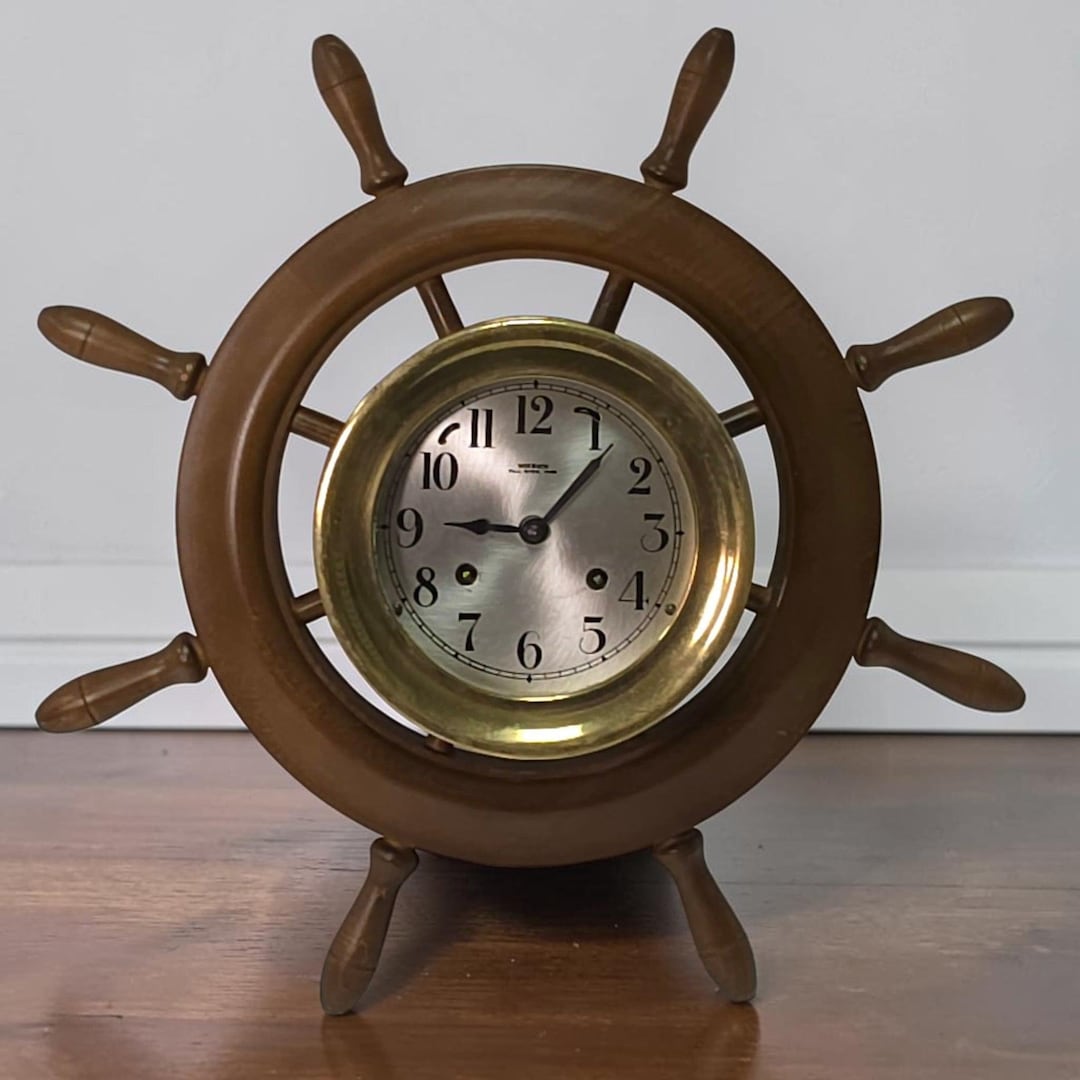Vintage Wuersch Fall River MA Ship's Bell Clock Solid Brass German ...