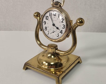 Solid Brass Pocket Watch Display Stand – Adjustable Swivel Mount USA Made Collector Stand