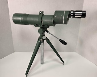 Vintage L.M. Dickson Spotting Scope 15–30x50, Tripod Mounted, Mid-Century Optics