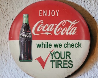 Vintage Coca-cola Button Sign, Round Wall Hanging - Etsy