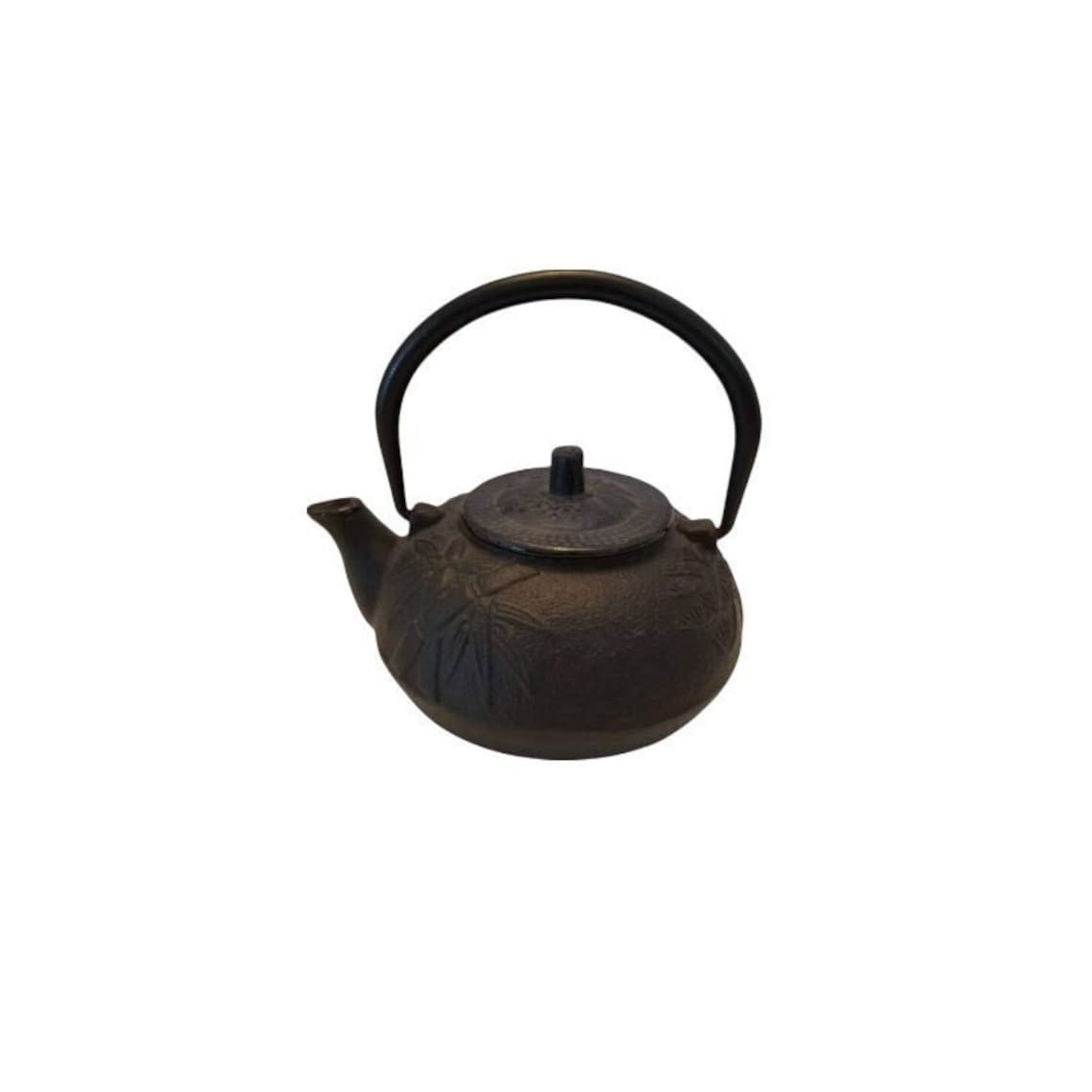 Japanese Teapot Bamboo Motif Cast Iron Etsy