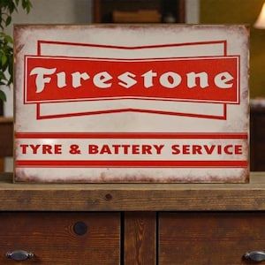 Vintage Firestone Sign - Etsy