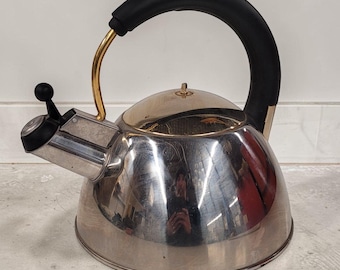 Vintage Josef Strauss Symphony 10/18 Stainless Steel Whistling Tea Kettle – Mid Century Modern