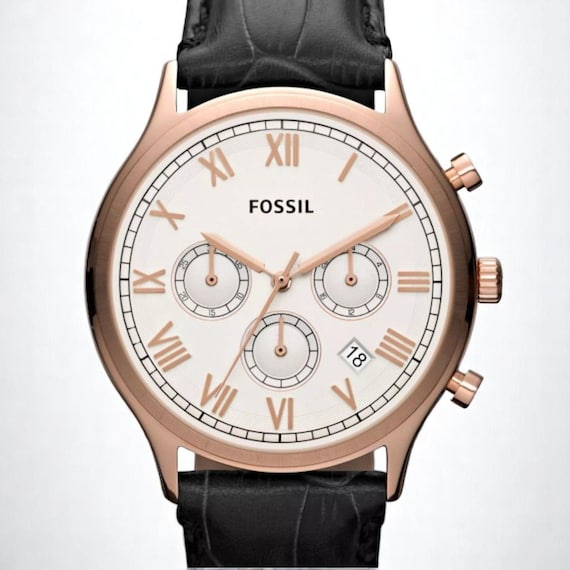 Fossil FS4744 Chronometer Watch – Rose Gold, Brown Leather  display picture 1