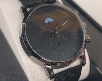 Yolako Batman's Moonphase 42mm Wristwatch – Braided Metal Band