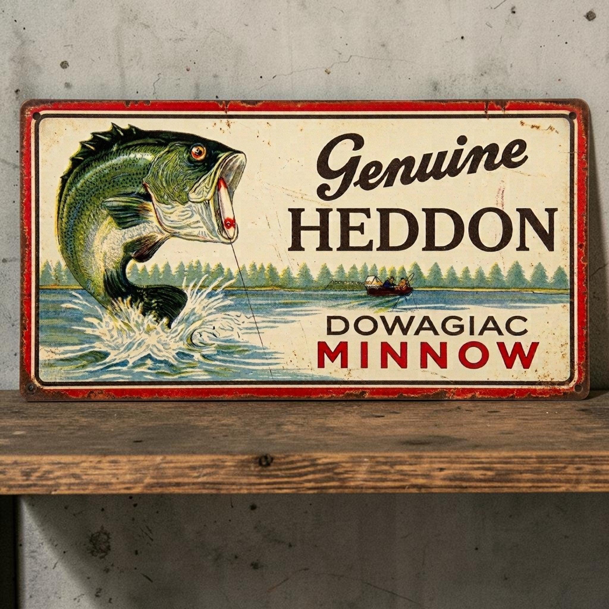 Heddon Fishing Sign - Etsy