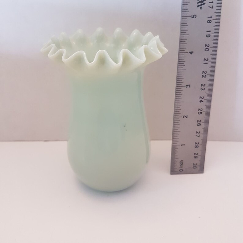 Jadeite Jadeite Fireking Green Fluted Vase Etsy