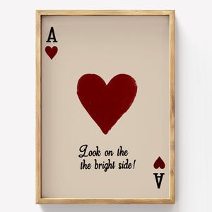 Ace of Hearts Inspirational Quote Print, Minimalist Wall Art, Positive Motivational Poster, Modern Decor