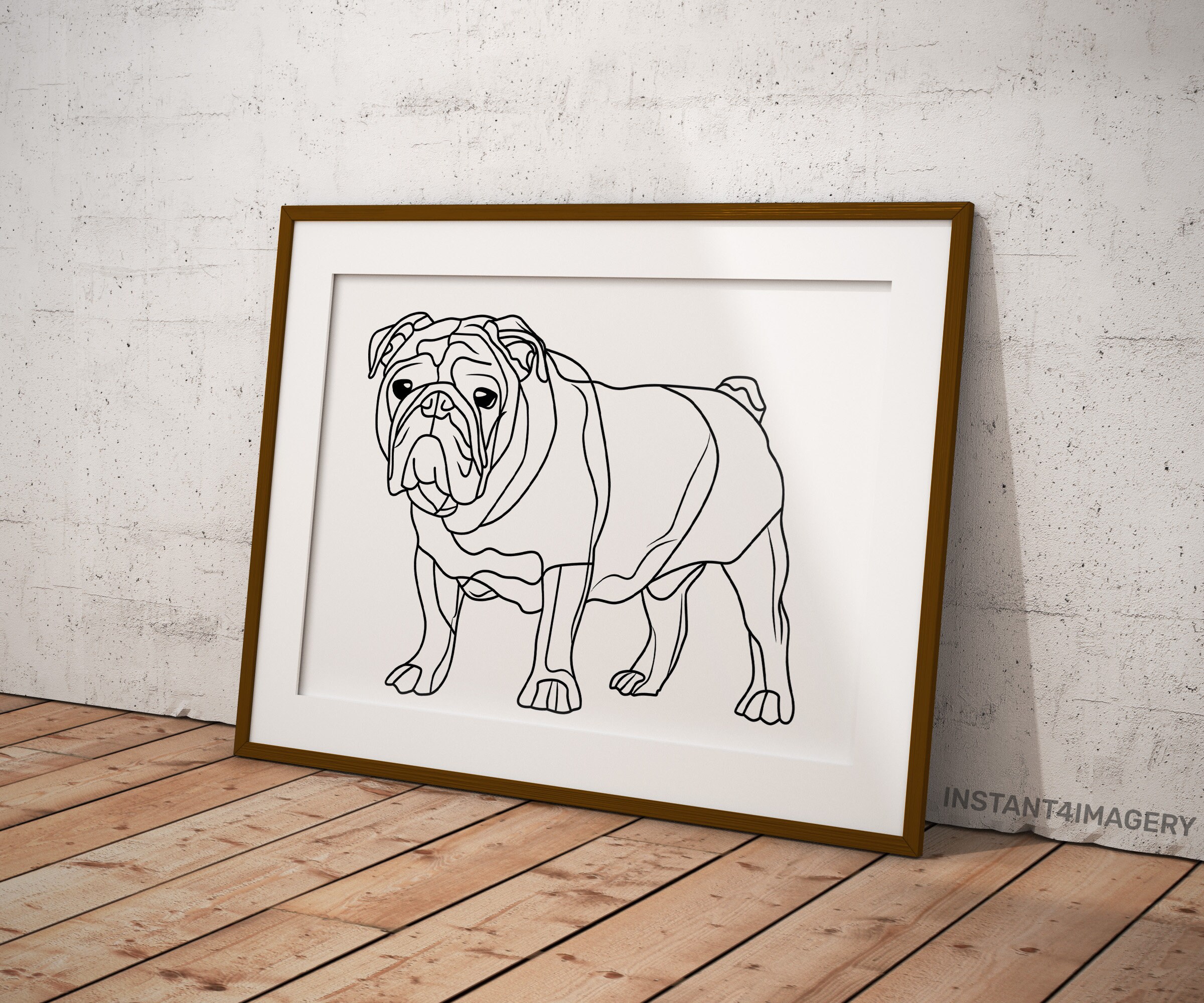 イングリッシュ・ブルドッグのラインアートプリント：ミニマリスト・ドッグ・ポスター（デジタルダウンロード） - Etsy 日本, image size:2400x2000