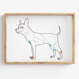 Geometric Chihuahua Art Print: Modern Dog Wall Decor (Digital Download)