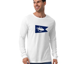 Camiseta unisex de manga larga con bandera náutica de Nantucket - Bandera de burgee