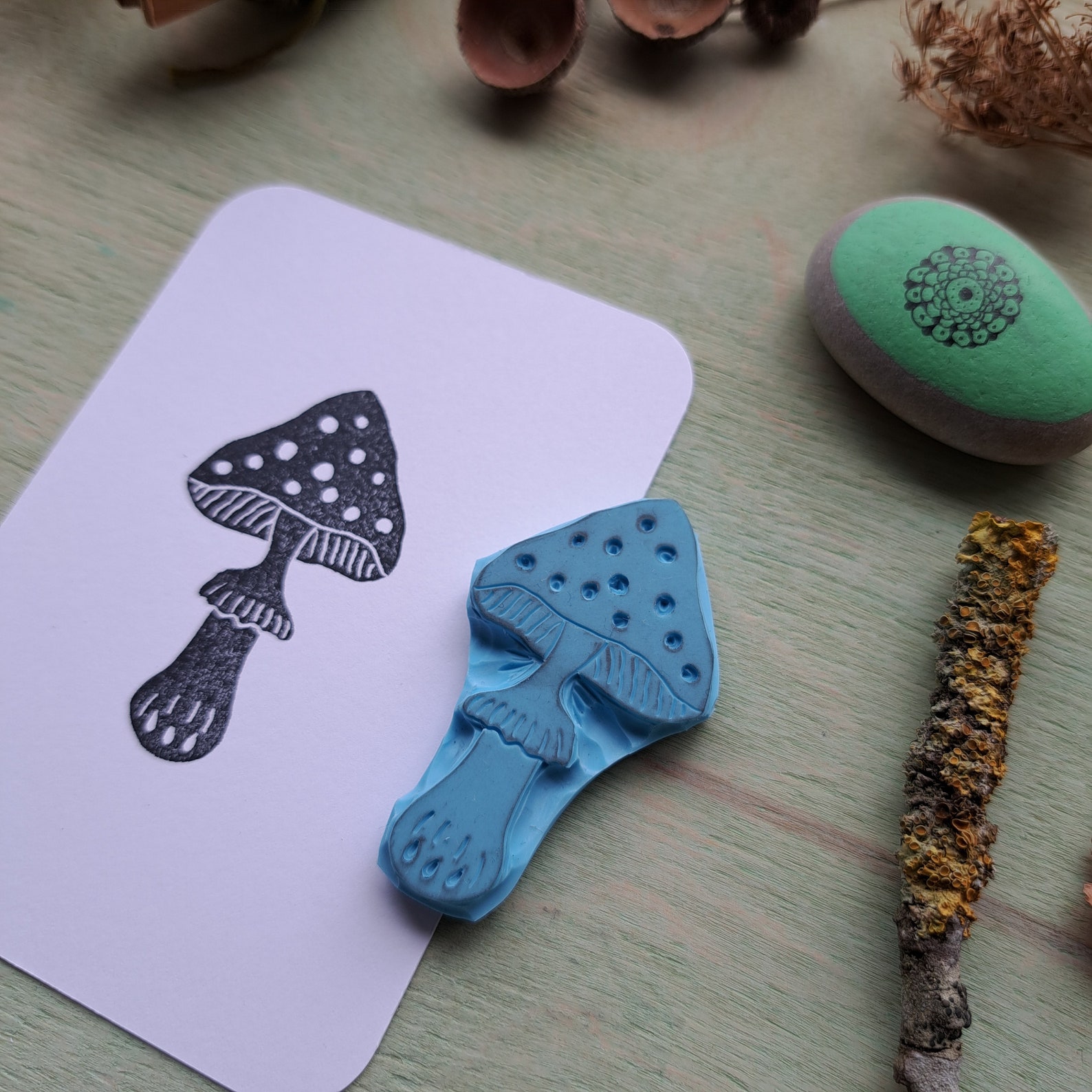 Mushroom Stamp - Etsy