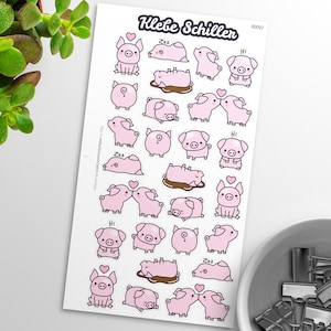 80092 Pig Stickers for Filofaxing & Scrapbooking, Kawaii, Planner, Stationary, Cute