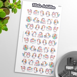 80137 Einhorn Aufkleber für Filofaxing & Scrapbooking, Kawaii, Planner, Stationary, Cute