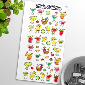 80081 Cocktail Aufkleber für Filofaxing & Scrapbooking, Kawaii, Planner, Stationary, Cute