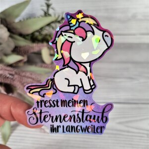 90007 Einhorn Holo Aufkleber 55x78mm für Laptop, Scrapbook usw. (Kawaii, Cute, Sationary)