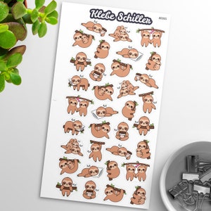 80065 Faultier Aufkleber für Filofaxing & Scrapbooking, Kawaii, Planner, Stationary, Cute