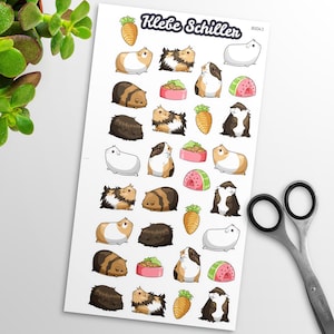 80043 Meerschweinchen Aufkleber für Filofaxing & Scrapbooking, Kawaii, Planner, Stationary, Cute