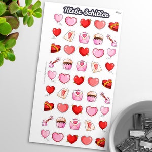 80122 Valentinstag Aufkleber für Filofaxing & Scrapbooking, Kawaii, Planner, Stationary, Cute