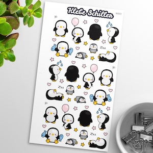 80003 Pinguin Aufkleber für Filofaxing & Scrapbooking, Kawaii, Planner, Stationary, Cute