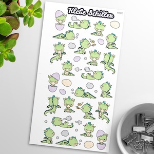 80002 Drachen Aufkleber für Filofaxing & Scrapbooking, Kawaii, Planner, Stationary, Cute
