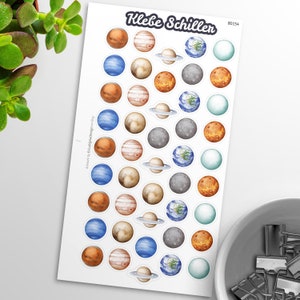80154 Planeten Aufkleber für Filofaxing & Scrapbooking, Kawaii, Planner, Stationary, Cute