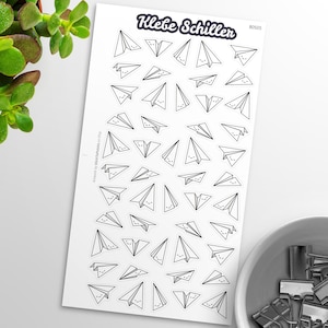 80505 Papierflieger Aufkleber für Filofaxing & Scrapbooking, Kawaii, Planner, Stationary, Cute (171x95mm)