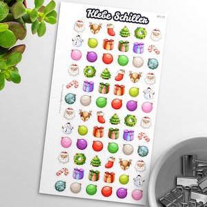 80119 Weihnachts Aufkleber für Filofaxing & Scrapbooking, Kawaii, Planner, Stationary, Cute