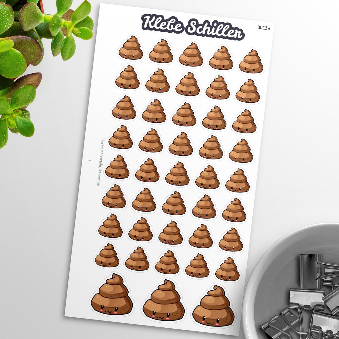 80139 Poop Pile Stickers for Filofaxing & Scrapbooking, Kawaii, Planner ...