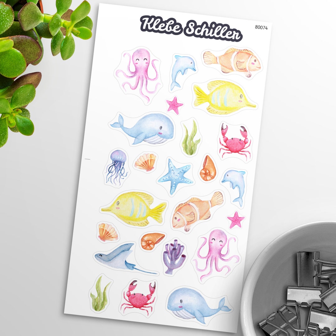 80074 Sea Creature Stickers for Filofaxing & Scrapbooking Etsy