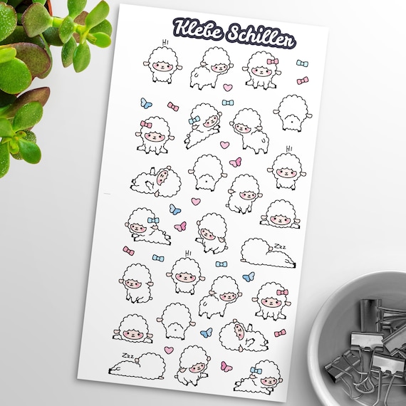 80004 Sheep Stickers for Filofaxing & Scrapbooking Kawaii Etsy