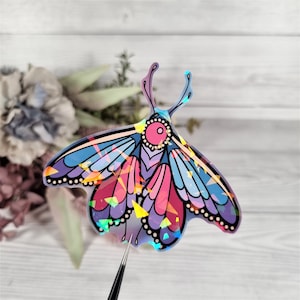 90024 Motte Holo Aufkleber 72x75mm für Laptop, Scrapbook usw. (Kawaii, Cute, Sationary)