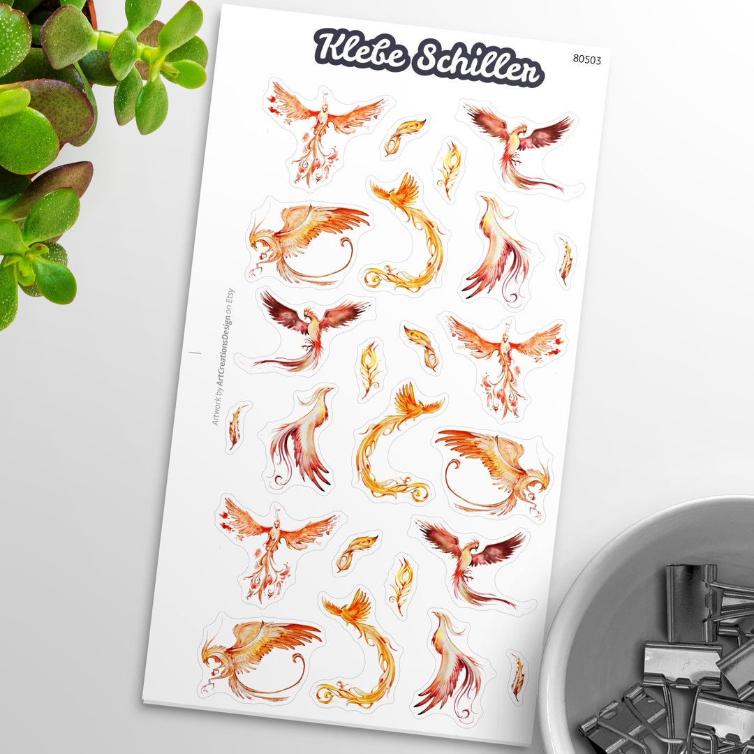 80503 Phoenix Stickers for Filofaxing & Scrapbooking, Kawaii, Planner ...