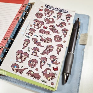 80098G Otter Holo Glitzer Aufkleber für Filofaxing & Scrapbooking, Kawaii, Planner, Stationary, Cute