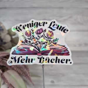 90046 Weniger Leute Mehr Bücher Aufkleber 70x50mm für Laptop, Scrapbook usw. (Kawaii, Cute, Sationary)
