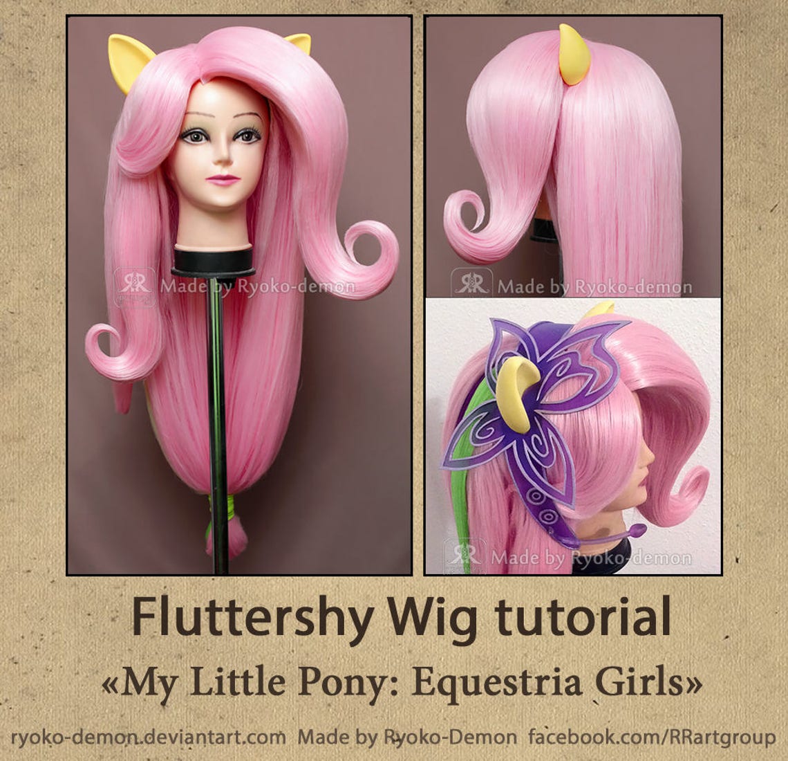 Fluttershy Wig PhotoTutorial PDF file Bonus Etsy
