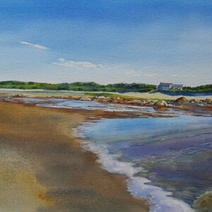 Cape Cod Landscape, Watercolor Landscape, Seascape, Beach Print, Cape Cod Print,  12 x 18 inch print, Watercolor Print