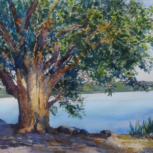 Aquarell Landschaft, Hudson River Print, Hudson River Kunst, 12 x 18 Zoll drucken, Hudson River New York Giclee Print, Blues, Greens