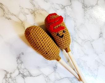 Crochet Corndog Amigurumi Pattern | Easy Plushie Tutorial (PDF)
