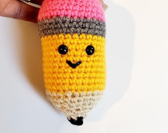Crochet Pencil Keychain Pattern | Amigurumi Bag Charm Tutorial (PDF Pattern)