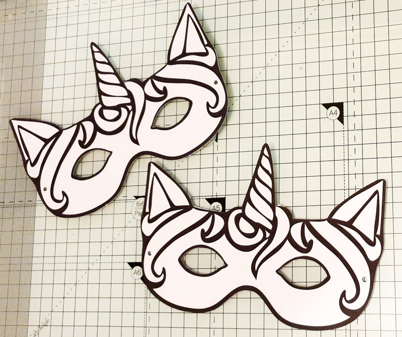 unicorn coloring mask printable kids party favor classroom or etsy