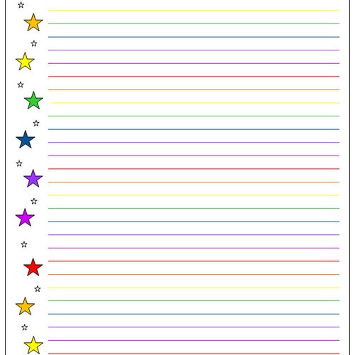 lined paper rainbow lined paper printable lined paper etsy