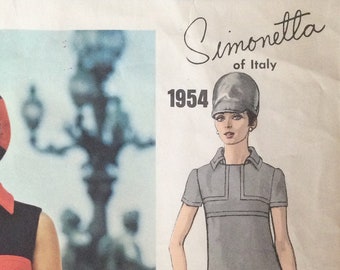 1960's Vogue Couturier Design Pattern 1954 Simonetta Dress