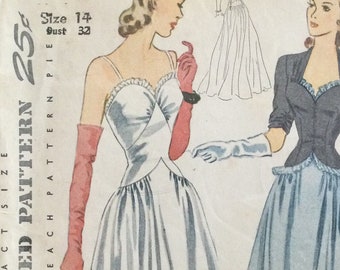 1940s Simplicity Pattern 4212 Evening Gown and Jacket