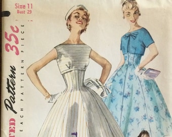 1950's Simplicity Pattern 1154, Dress with Cropped Jacket