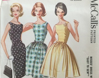 1963 McCall's Dress with Slim or Full Skirt