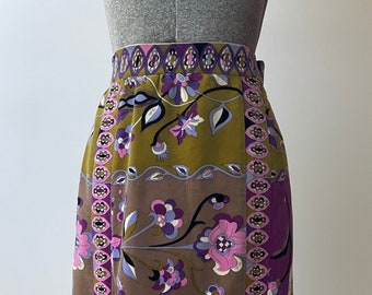 Vintage 1960's Emilio Pucci Floral Velvet Skirt