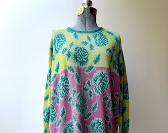 Vintage 1980's Betsey Johnson Oversized Floral Sweater