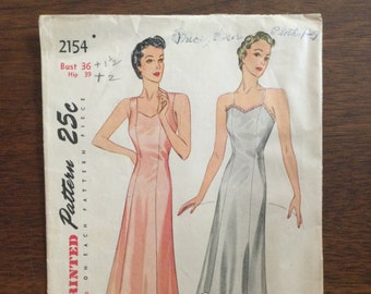 1940s Simplicity 2154 Slip Pattern