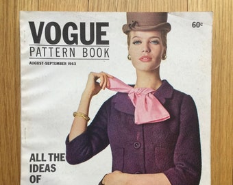 Vintage Vogue Pattern Book August September 1963